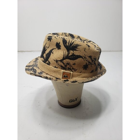 Quicksilver Men’s Floral Pattern Straw Fedora 59cm Style TQMHA151 Made In China - Picture 1 of 10